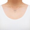 Thumbnail Image 2 of Diamond Linked Heart Necklace 1/4 ct tw 10K Rose Gold 18&quot;