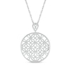 Thumbnail Image 1 of Diamond Circles Medallion Necklace 1/4 ct tw Sterling Silver 18"