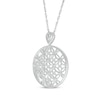 Thumbnail Image 2 of Diamond Circles Medallion Necklace 1/4 ct tw Sterling Silver 18"