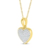 Thumbnail Image 2 of Multi-Diamond Cobblestone Heart Necklace 1/4 ct tw 10K Yellow Gold 18&quot;