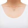 Thumbnail Image 2 of Diamond Offset Curved Heart Necklace 1/4 ct tw 10K Yellow Gold 18&quot;