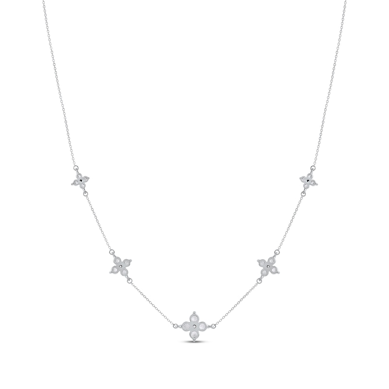 Main Image 3 of Diamond Quatrefoil Station Necklace 1-1/2 ct tw 10K White Gold 18&quot;
