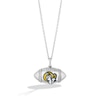 Thumbnail Image 0 of True Fans Los Angeles Rams Diamond Accent Football Necklace in Sterling Silver
