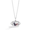 Thumbnail Image 0 of True Fans Houston Texans Diamond Accent Football Necklace in Sterling Silver