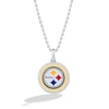 Thumbnail Image 0 of True Fans Pittsburgh Steelers 1/10 CT. T.W. Diamond Enamel Disc Necklace in Sterling Silver and 10K Yellow Gold