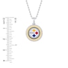 Thumbnail Image 1 of True Fans Pittsburgh Steelers 1/10 CT. T.W. Diamond Enamel Disc Necklace in Sterling Silver and 10K Yellow Gold