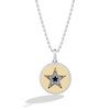 Thumbnail Image 0 of True Fans Dallas Cowboys 1/10 CT. T.W. Diamond Enamel Disc Necklace in Sterling Silver and 10K Yellow Gold