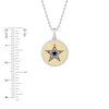 Thumbnail Image 1 of True Fans Dallas Cowboys 1/10 CT. T.W. Diamond Enamel Disc Necklace in Sterling Silver and 10K Yellow Gold
