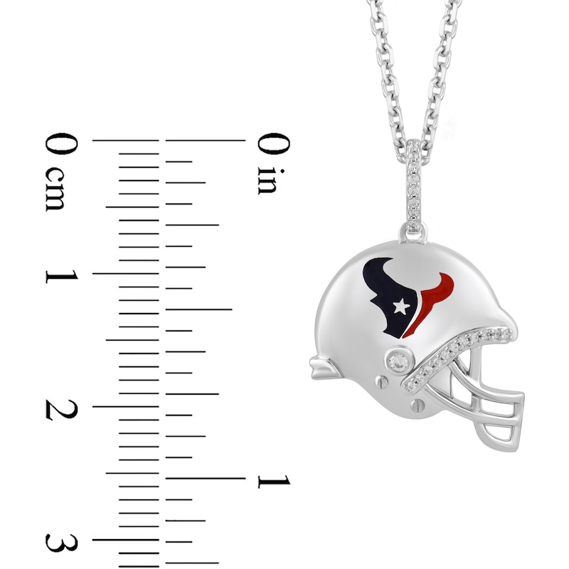 True Fans Houston Texans 1/20 CT. T.W. Diamond Helmet Necklace in Sterling Silver
