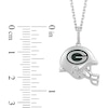 Thumbnail Image 1 of True Fans Green Bay Packers 1/20 CT. T.W. Diamond Helmet Necklace in Sterling Silver