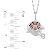 Thumbnail Image 1 of True Fans Chicago Bears 1/20 CT. T.W. Diamond Helmet Necklace in Sterling Silver