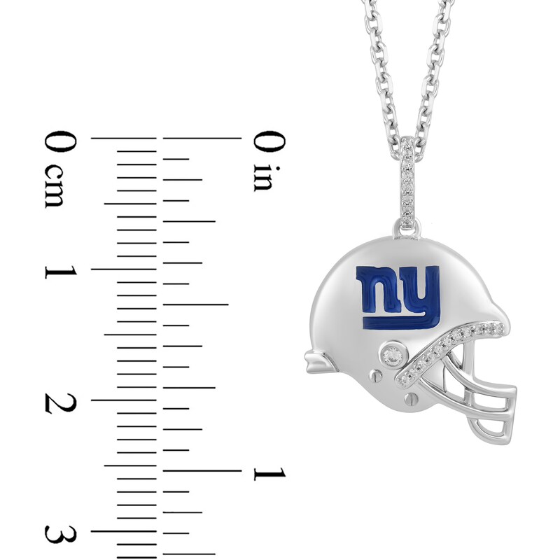 True Fans New York Giants 1/20 CT. T.W. Diamond Helmet Necklace in Sterling Silver