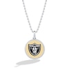 Thumbnail Image 0 of True Fans Las Vegas Raiders 1/10 CT. T.W. Diamond Enamel Disc Necklace in Sterling Silver and 10K Yellow Gold