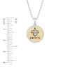 Thumbnail Image 1 of True Fans New Orleans Saints 1/10 CT. T.W. Diamond Enamel Disc Necklace in Sterling Silver and 10K Yellow Gold