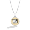 Thumbnail Image 0 of True Fans New York Giants 1/10 CT. T.W. Diamond Enamel Disc Necklace in Sterling Silver and 10K Yellow Gold