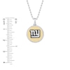Thumbnail Image 1 of True Fans New York Giants 1/10 CT. T.W. Diamond Enamel Disc Necklace in Sterling Silver and 10K Yellow Gold