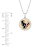 Thumbnail Image 1 of True Fans Houston Texans 1/10 CT. T.W. Diamond Enamel Disc Necklace in Sterling Silver and 10K Yellow Gold