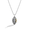 Thumbnail Image 0 of True Fans Los Angeles Rams 1/20 CT. T.W. Diamond Vertical Football Necklace in Sterling Silver