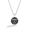 Thumbnail Image 0 of True Fans Las Vegas Raiders Onyx Disc Necklace in Sterling Silver
