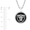 Thumbnail Image 1 of True Fans Las Vegas Raiders Onyx Disc Necklace in Sterling Silver