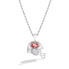 Thumbnail Image 0 of True Fans San Francisco 49ers 1/20 CT. T.W. Diamond Helmet Necklace in Sterling Silver