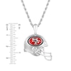 Thumbnail Image 1 of True Fans San Francisco 49ers 1/20 CT. T.W. Diamond Helmet Necklace in Sterling Silver