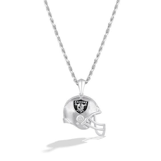True Fans Las Vegas Raiders 1/20 CT. T.W. Diamond Vertical Football  Necklace in Sterling Silver