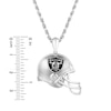 Thumbnail Image 1 of True Fans Las Vegas Raiders 1/20 CT. T.W. Diamond Helmet Necklace in Sterling Silver