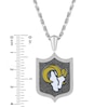 Thumbnail Image 3 of True Fans Los Angeles Rams 1/5 CT. T.W. Diamond and Enamel Reversible Shield Necklace in Sterling Silver