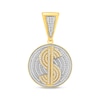Thumbnail Image 1 of Men's Diamond Dollar Sign Circle Charm 1-1/2 ct tw 10K Yellow Gold