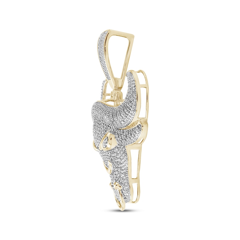 Main Image 2 of Men's Bull Head Pendant 1 ct tw 10K Yellow Gold