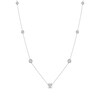 Thumbnail Image 1 of Diamond Halo Heart Center Station Necklace 1/2 ct tw Sterling Silver 18"