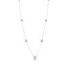 Thumbnail Image 2 of Diamond Halo Heart Center Station Necklace 1/2 ct tw Sterling Silver 18"