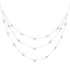 Thumbnail Image 3 of Pear-Shaped and Round-Cut Diamond Station Triple-Layer Necklace 1 ct tw 10K White Gold 16&quot;
