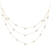 Thumbnail Image 3 of Pear-Shaped and Round-Cut Diamond Station Triple-Layer Necklace 1 ct tw 10K Yellow Gold 16&quot;