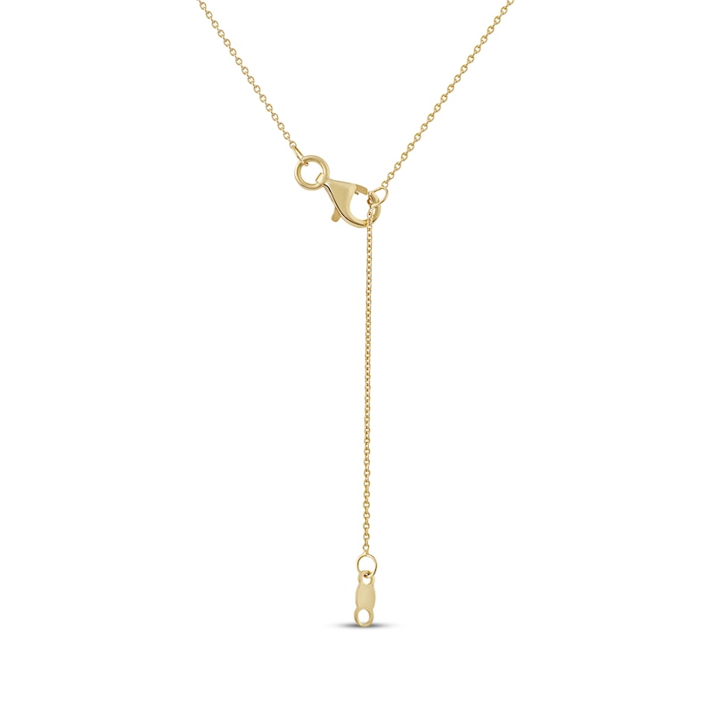 Main Image 4 of Pear-Shaped and Round-Cut Diamond Station Triple-Layer Necklace 1 ct tw 10K Yellow Gold 16&quot;