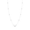 Thumbnail Image 3 of Pear-Shaped & Round-Cut Diamond Station Chevron Necklace 1/2 ct tw 10K White Gold 18"
