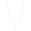 Thumbnail Image 1 of Diamond Halo Station Necklace 3/8 ct tw 10K White Gold 24"