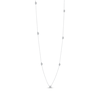 Thumbnail Image 2 of Diamond Halo Station Necklace 3/8 ct tw 10K White Gold 24"