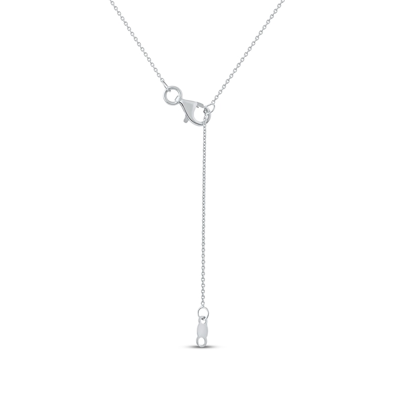Main Image 4 of Diamond Halo Station Necklace 3/8 ct tw 10K White Gold 24"