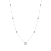 Thumbnail Image 1 of Diamond Halo Station Necklace 1/2 ct tw 10K White Gold 18&quot;