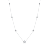 Thumbnail Image 3 of Diamond Halo Station Necklace 1/2 ct tw 10K White Gold 18&quot;