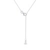 Thumbnail Image 4 of Diamond Halo Station Necklace 1/2 ct tw 10K White Gold 18&quot;