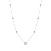 Thumbnail Image 1 of Diamond Halo Station Necklace 1/2 ct tw Sterling Silver 18&quot;