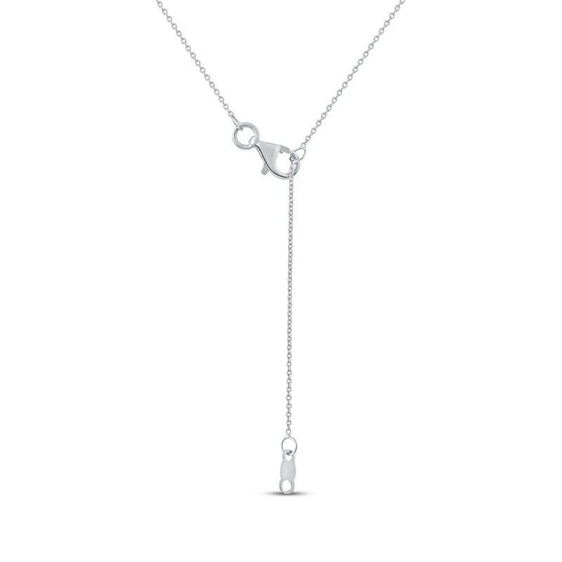 Main Image 4 of Diamond Halo Station Necklace 1/2 ct tw Sterling Silver 18&quot;