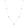 Thumbnail Image 1 of Diamond Halo Teardrop Center Station Necklace 1/2 ct tw Sterling Silver 18"