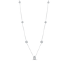 Thumbnail Image 2 of Diamond Halo Teardrop Center Station Necklace 1/2 ct tw Sterling Silver 18"