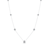 Thumbnail Image 3 of Diamond Halo Teardrop Center Station Necklace 1/2 ct tw Sterling Silver 18"