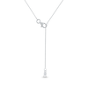 Thumbnail Image 4 of Diamond Halo Teardrop Center Station Necklace 1/2 ct tw Sterling Silver 18"