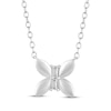 Thumbnail Image 0 of Baguette-Cut Diamond Butterfly Necklace 1/15 ct tw 10K White Gold